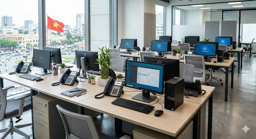 Điện thoại để bàn giá rẻ dùng cáp mạng LAN
