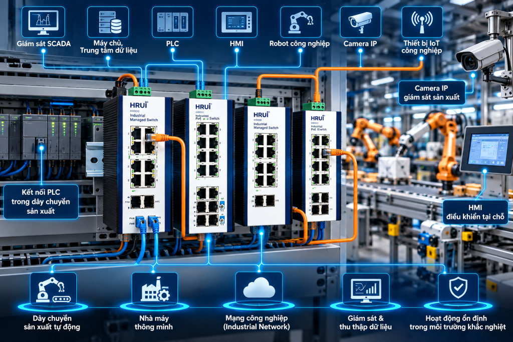 Tìm hiểu Switch công nghiệp (Industrial Switch), PoE và Non-PoE